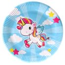 Folat Einhorn Einwegteller 23 cm - 8 Stück
