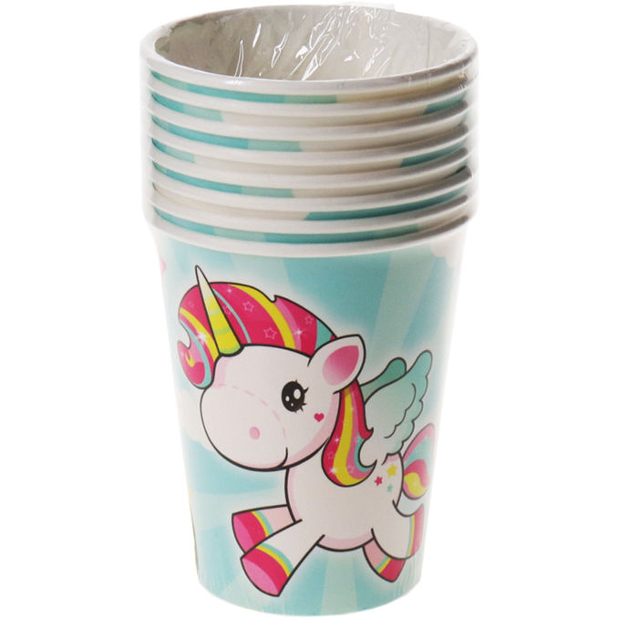 Folat Einhorn Trinkbecher, 8er Pack