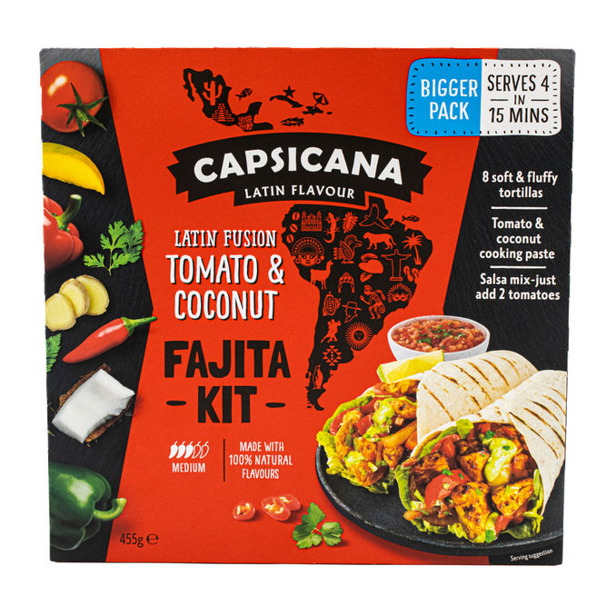 Capsicana Latin Fusion Tomato & Coconut Fajita Kit 455g, 455g from