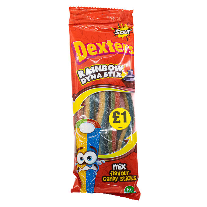 Dexters Sour Rainbow Dyna Stix 180g, 180g from Dexters Motatos
