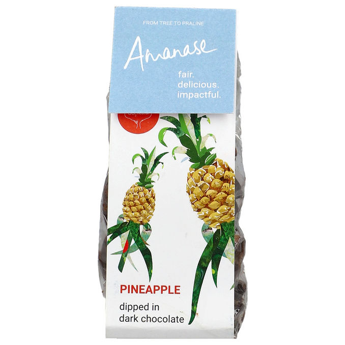 Amanase BIO getrocknete Ananas mit Schokolade (vegan)