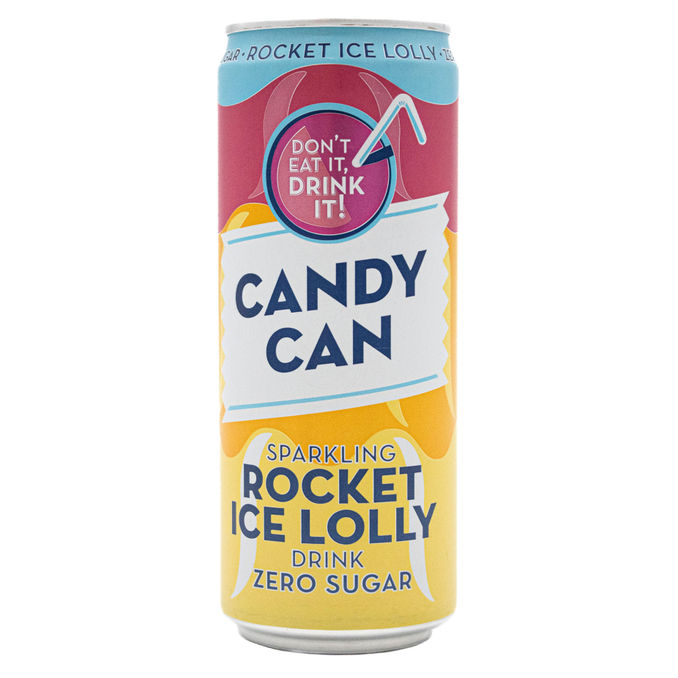 Candy Can Sparkling Rocket Ice Lolly Zero Sugar Drink 330ml, 330ml from Candy Can Motatos