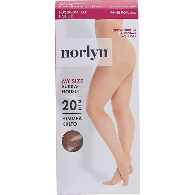 Norlyn 2 x Halvblank Tights 20D Powder Stl 44-48