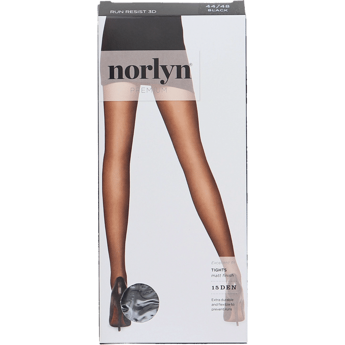 Norlyn 2 x Strumpbyxa Run Resist 3D 15 Den Svart Stl 44-48
