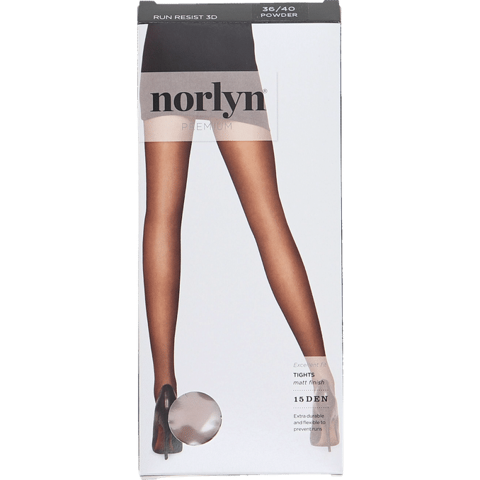 Norlyn 2 x Strumpbyxa Run Resist 3D 15 Den Powder Stl 36-40