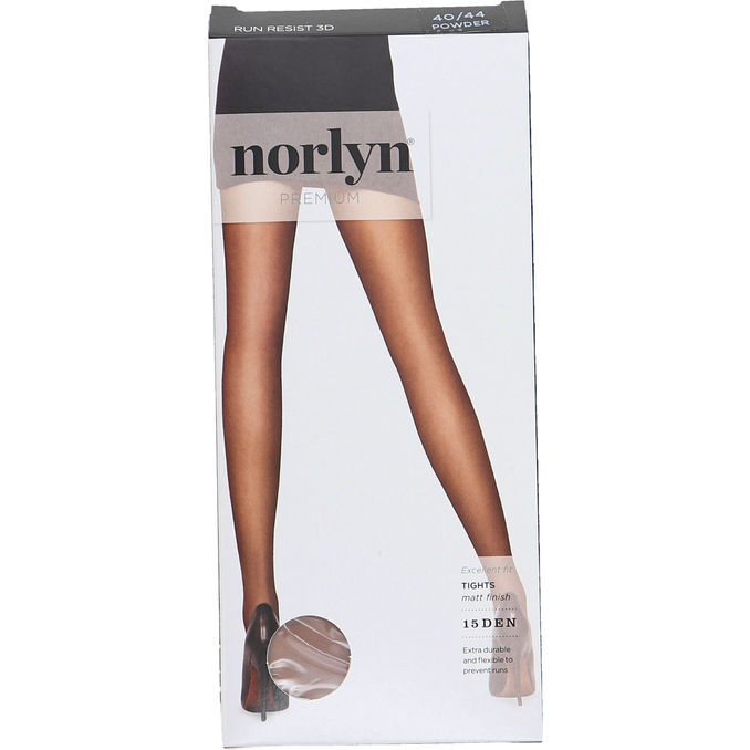 Norlyn Strømpebukser Run Resist 3D 15Den Powder str 40-44