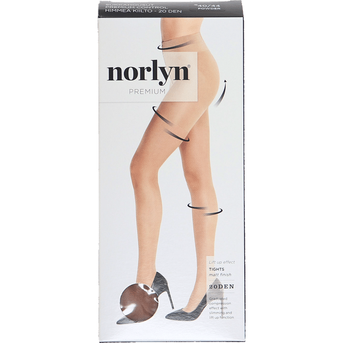 Norlyn 2 x Premium Control 20 Den Tights Powder Stl 40-44