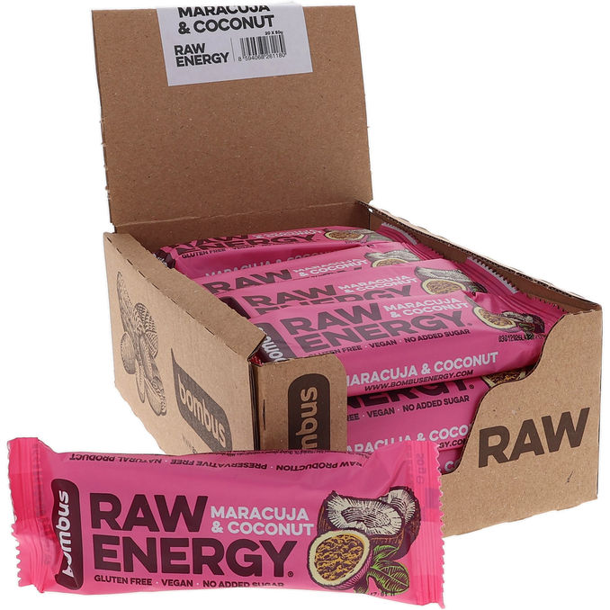 Bombus Raw Energy Raw Energibar Maracuja & Kokos 20-pack