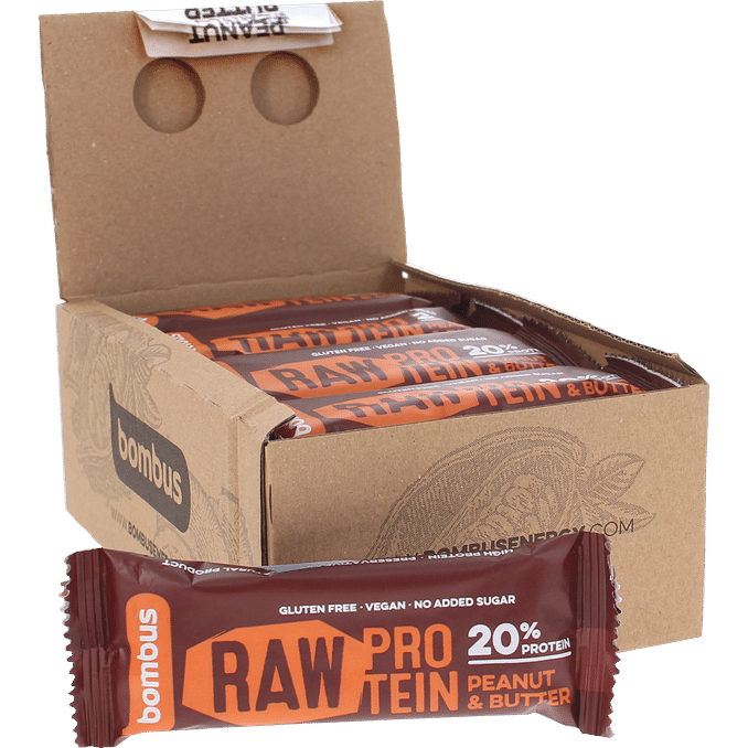 Bombus Raw Protein Raw Proteinbar Peanut Butter 20-pack