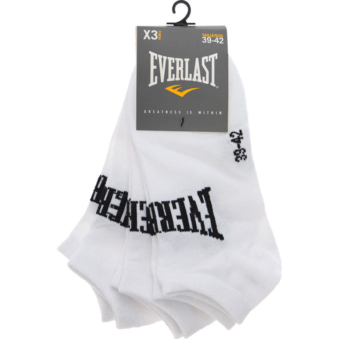 Everlast Vita Ankelstrumpor 39-42 3-pack