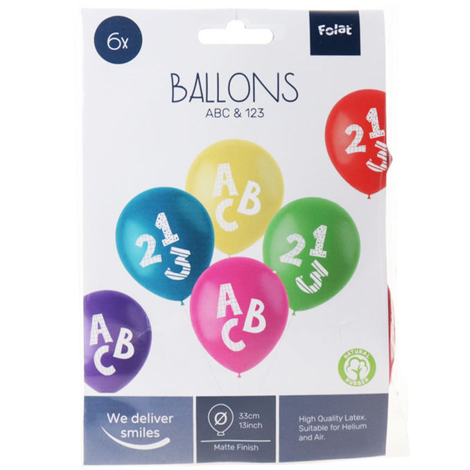 Folat Luftballons Schulanfang, 6er Pack