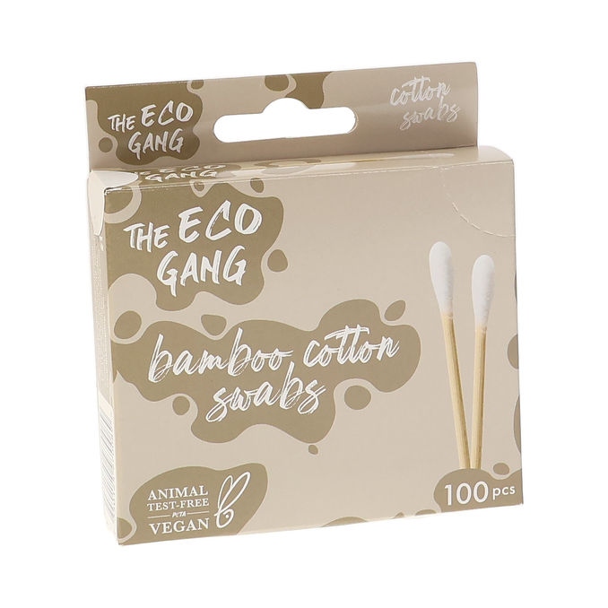 The Eco Gang Vanupuikot Valkoinen Bamboo Cotton Swabs