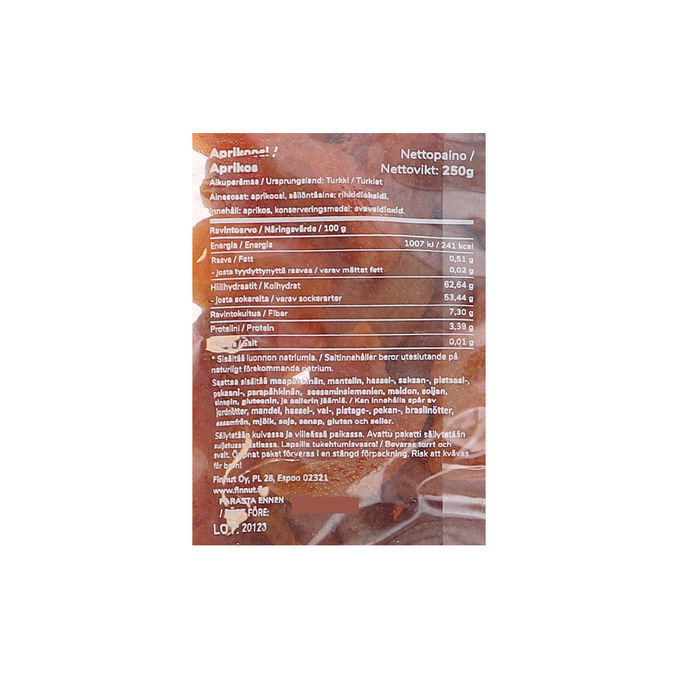Aprikoosi Kuivattu, 250 g, Finnut | Matsmart