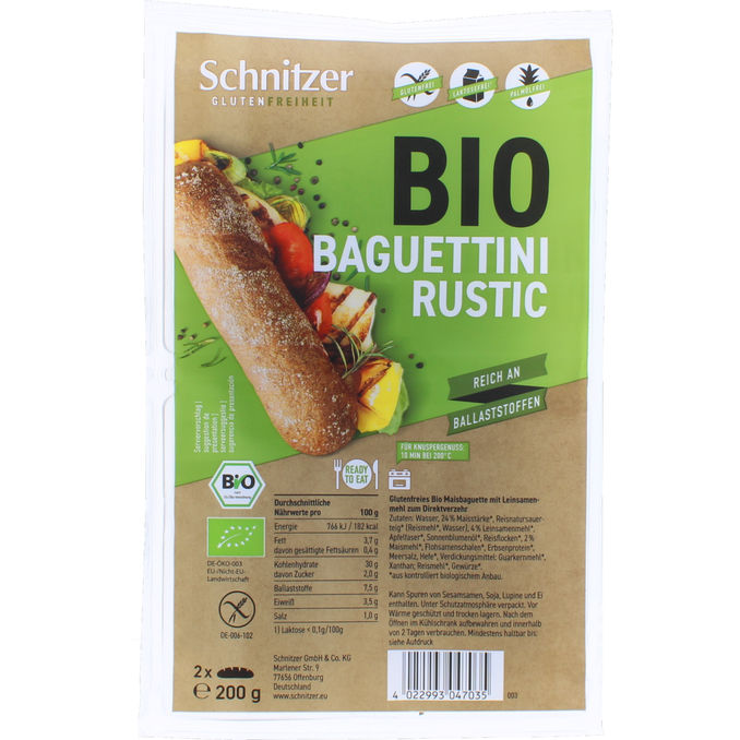 Ewalie Økologisk Glutenfri Baguettini Rustik 200 g