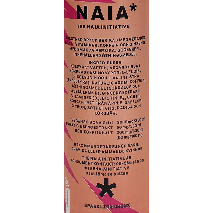 Naia Energidryck Pure Peach 12-pack