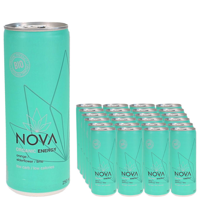 NOVA Energidryck Apelsin Fläder Lime 24-pack