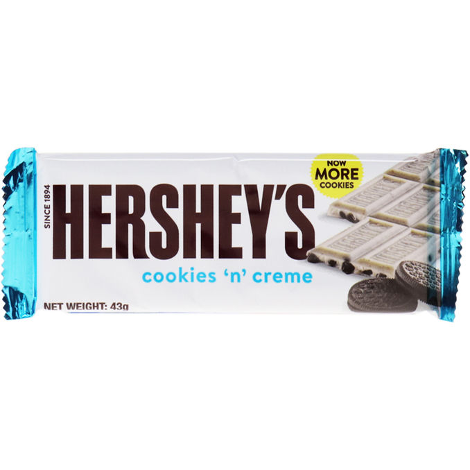 Hershey's Hvid Chokolade m. Cookies & Creme 43 g