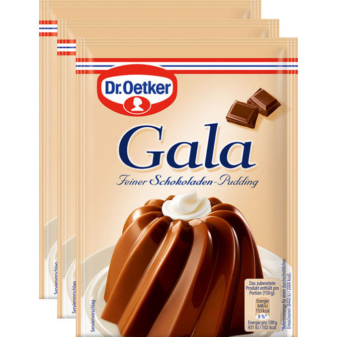 Schokolade Pudding, 3er Pack, 150g von Dr. Oetker Motatos