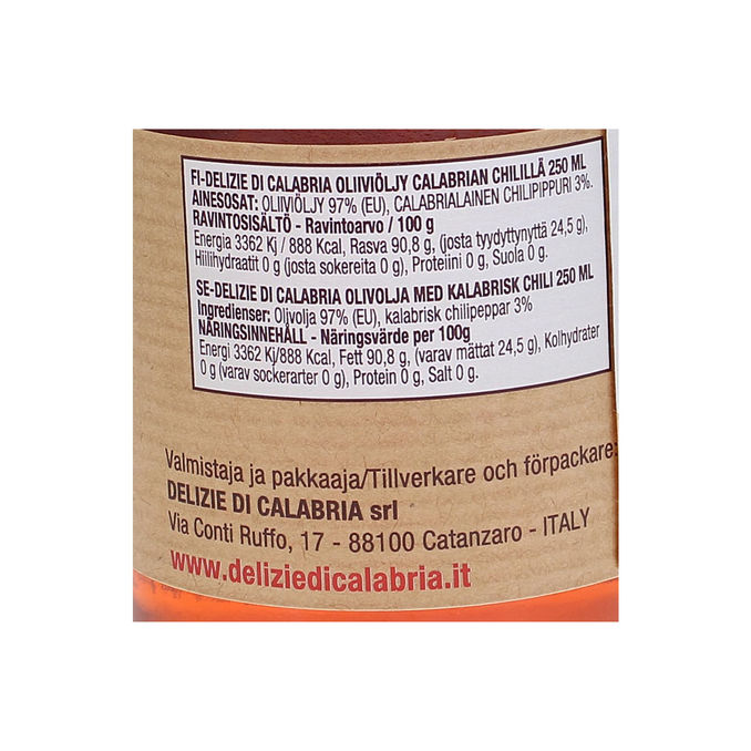 Delizie Di Calabria Chili-oliiviöljy