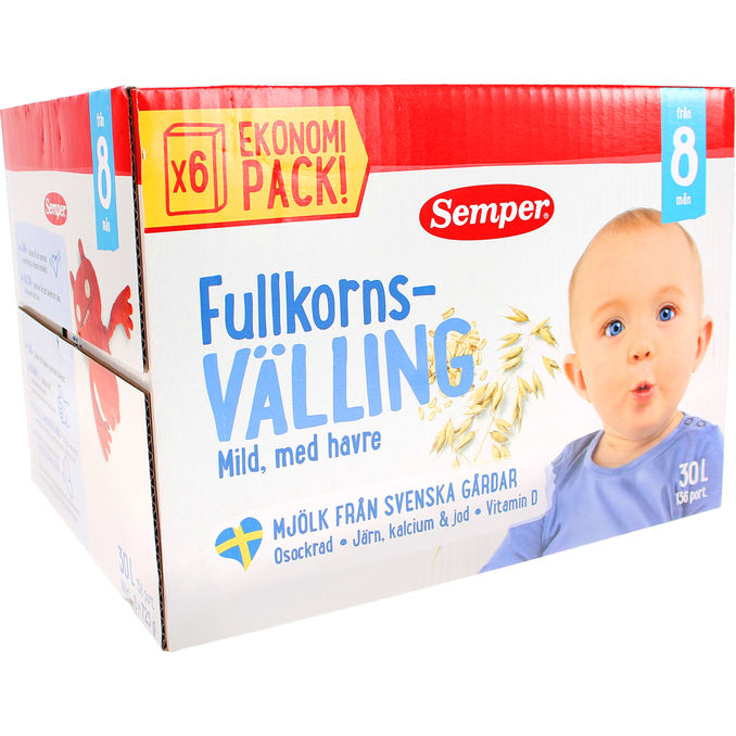Semper Fullkornsvälling Mild Havre 8m