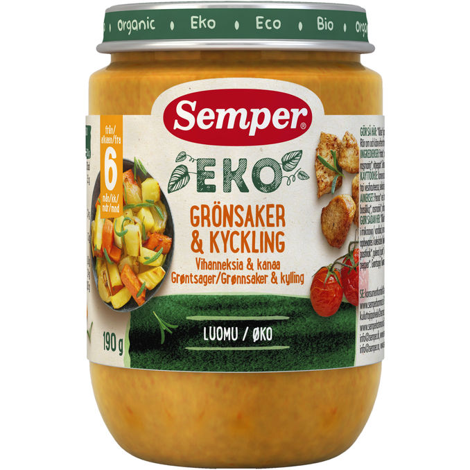 Semper Barnmat Grönsaker Kyckling Bönor