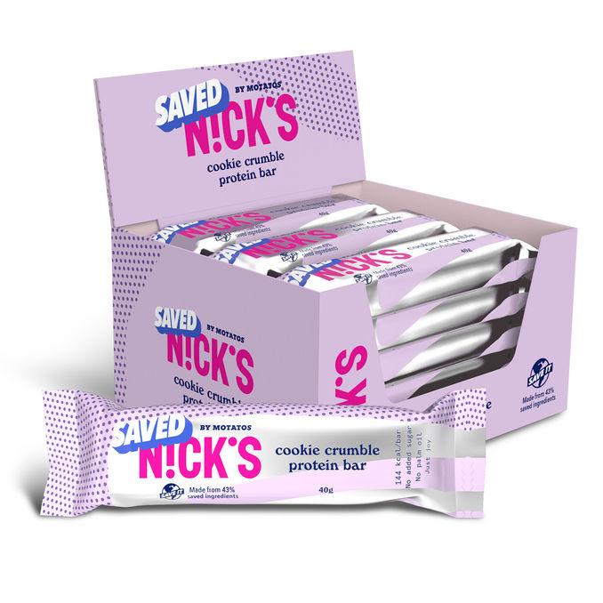 SAVED By Motatos Nick's Saved Protein Bar Cookie Crumble 15-pak