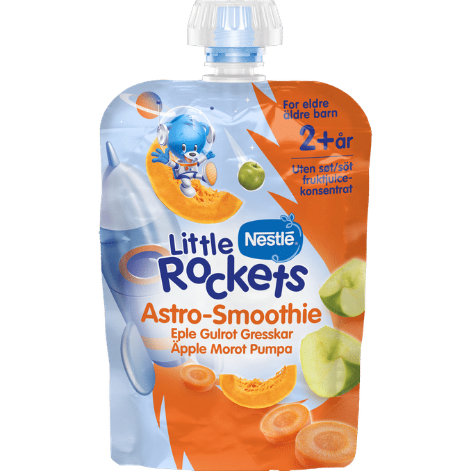 Nestlé 3 x Little Rockets Astro-Smoothie Æble Gulerod & Græskar