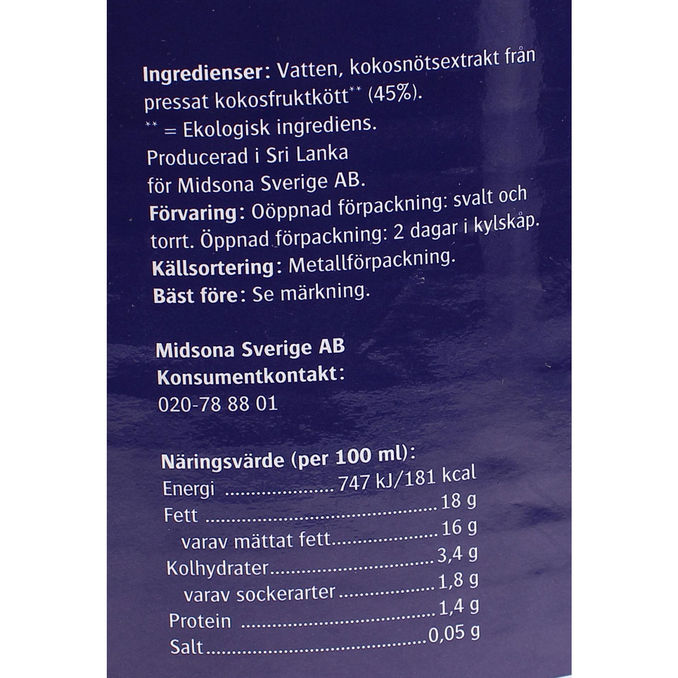 Kung Markatta Kookosmaito Luomu 3 L