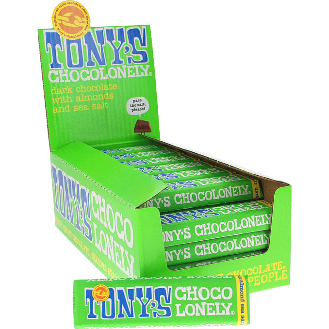 Tony´s Chocolonely Mörk Choklad Almond Sea Salt 35-pack
