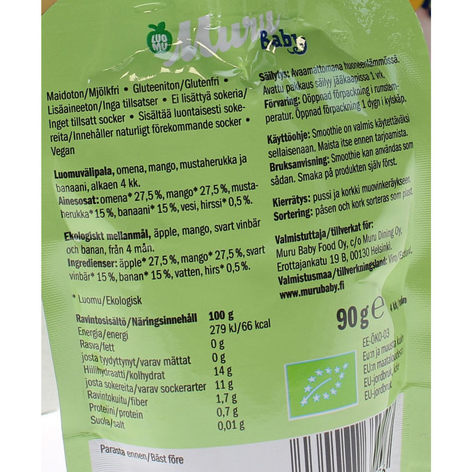 Muru Baby Puutarhatonttu Smoothie 12-pack
