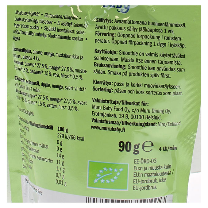 Muru Baby Puutarhatonttu Smoothie 12-pack