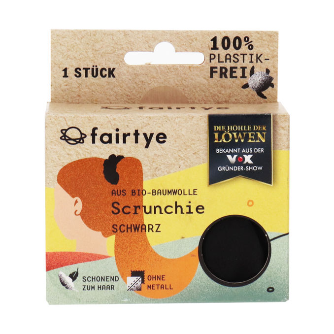 fairtys Scrunchie Haarband, schwarz