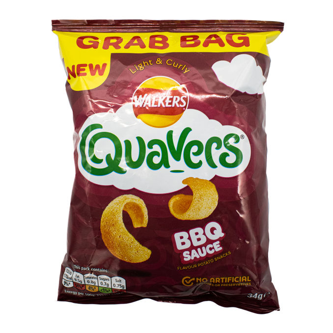 Walkers Quavers BBQ Sauce Snacks Crisps 34g, 34g from Walkers | Motatos