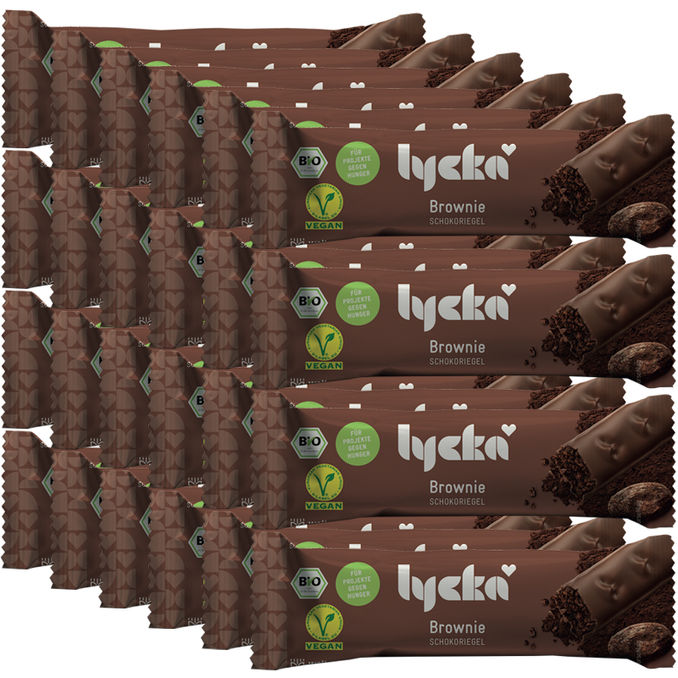 Lycka BIO Schokoriegel Brownie, 24er Pack