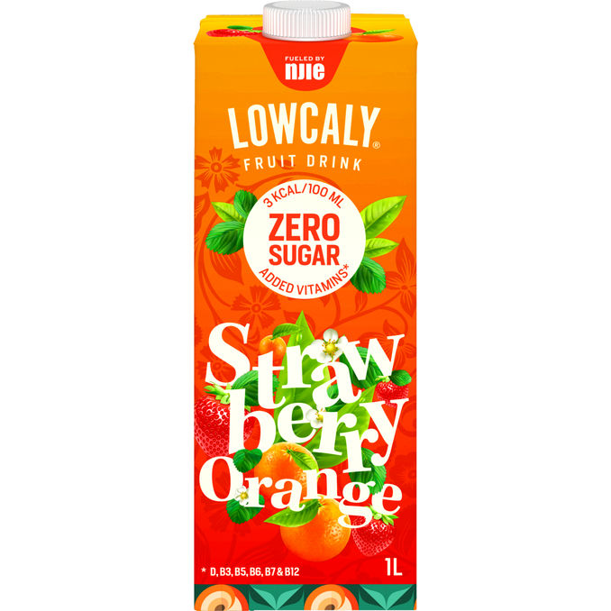 NJIE Lowcaly Fruktdryck Jordgubb Apelsin