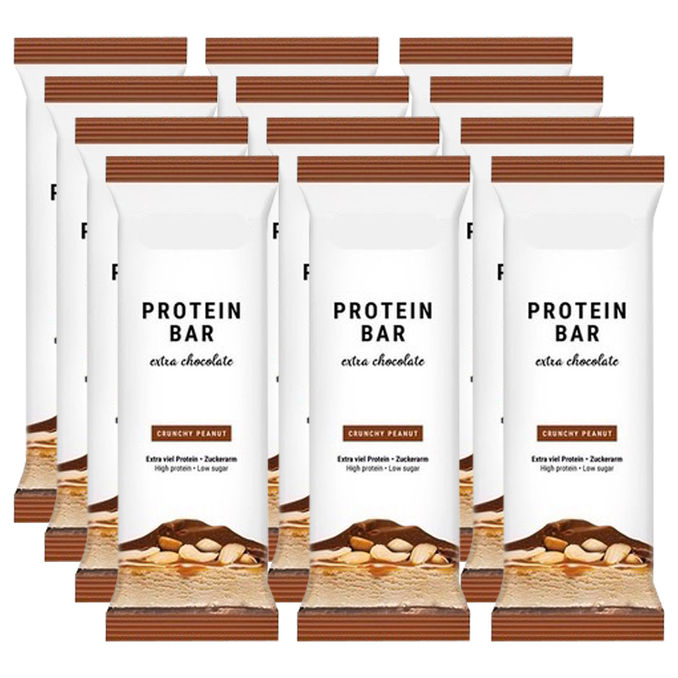 Foodspring Protein Bar Extra Chocolate Crunchy Peanut, 12er Pack