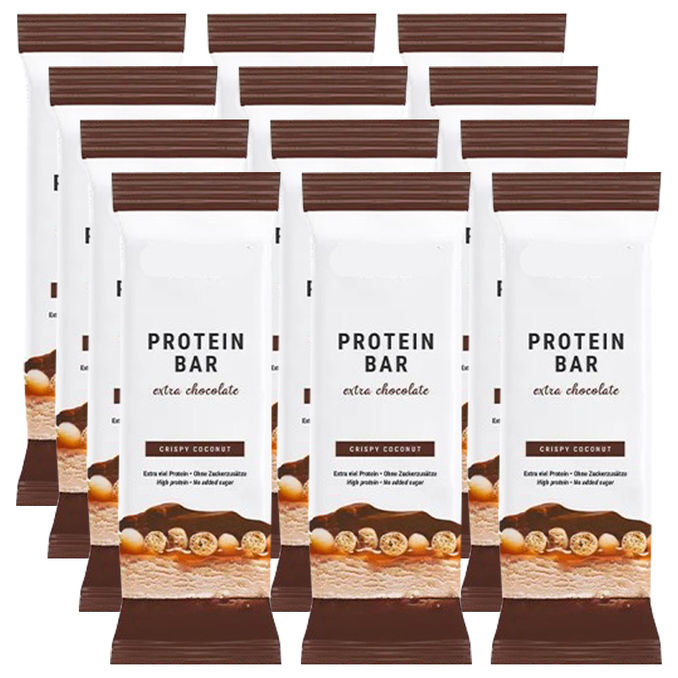 Foodspring Protein Bar Extra Chocolate Crispy Coconut, 12er Pack