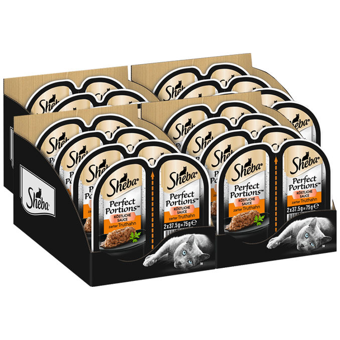 Sheba Perfect Portions Köstliche Sauce Zarter Truthahn, 32er Pack