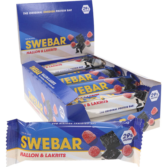Swebar Proteinbar Hindbær & Lakrids 15-pak