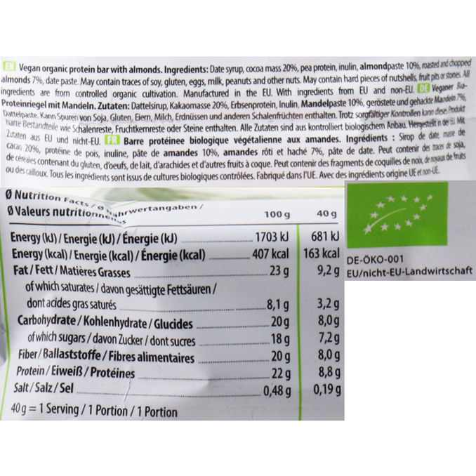 HEJ BIO Proteinriegel Mandel & Kakao