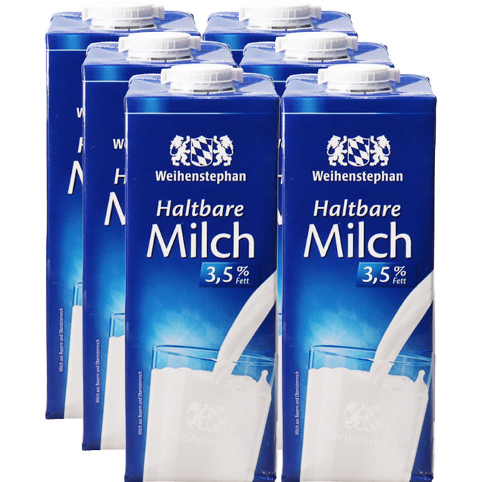 Weihenstephan Haltbare Milch 3,5%, 6er Pack