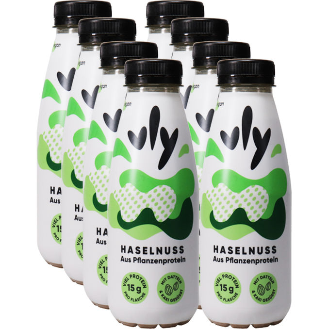 vly Haselnuss Shake mit Erbsenprotein, 8er Pack