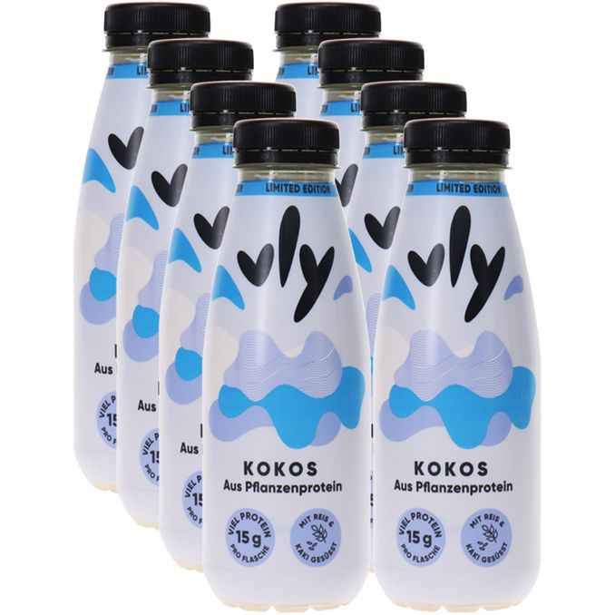 vly Kokos Shake mit Erbsenprotein, 8er Pack