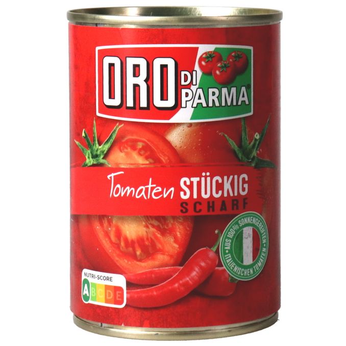 Oro di Parma Stückige Tomaten, scharf