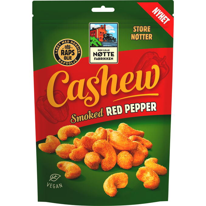 Den Lille Nøttefabrikken Cashew Røget m. Rød Peberfrugt Vegansk