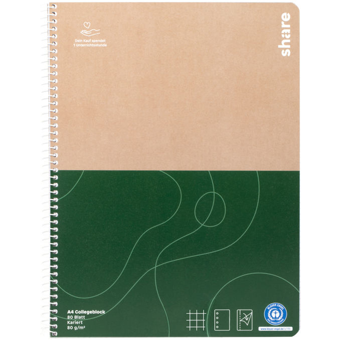 Share Spiral-Collegeblock A4, kariert
