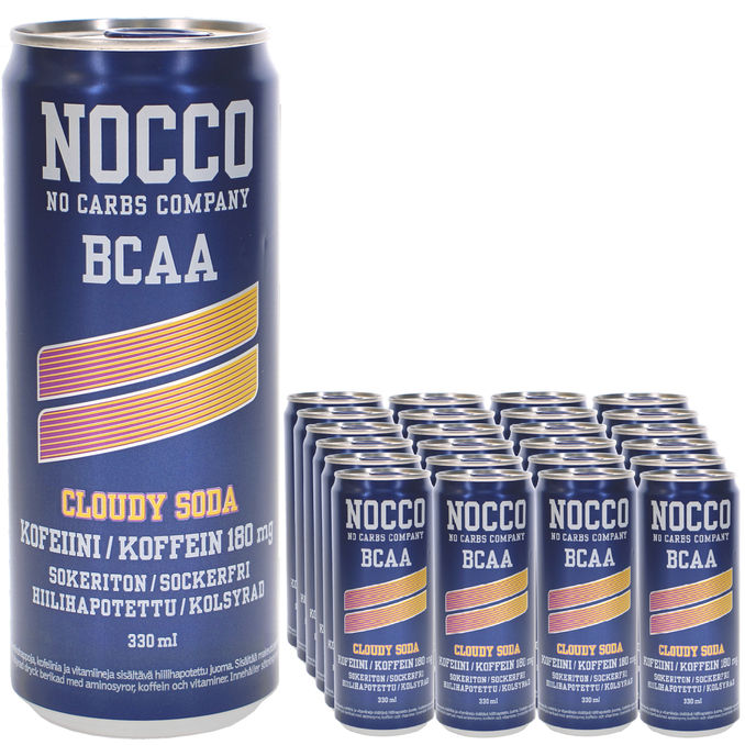 Nocco BCAA Energiajuoma Cloudy Soda 24-pack