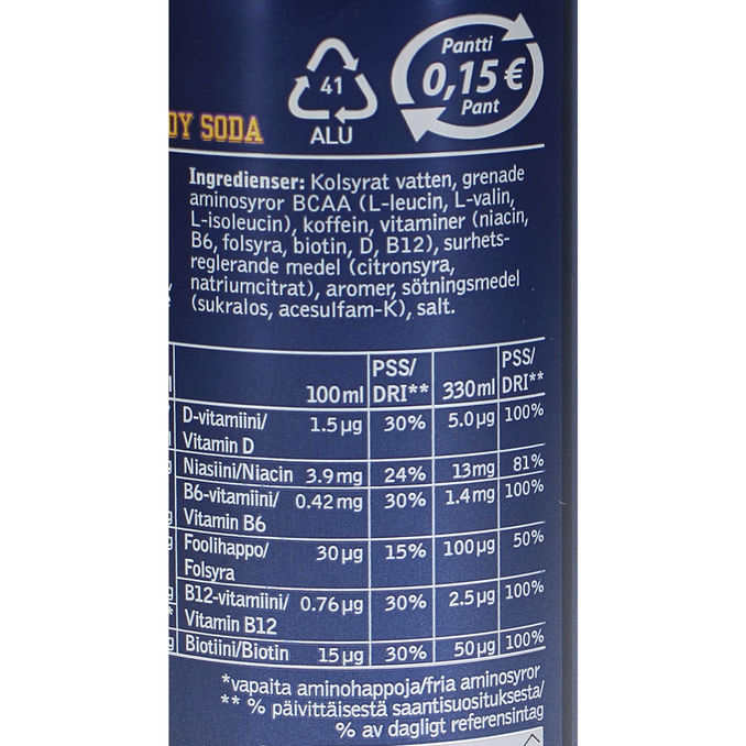 Nocco NOCCO BCAA Energiajuoma Cloudy Soda 24-pack