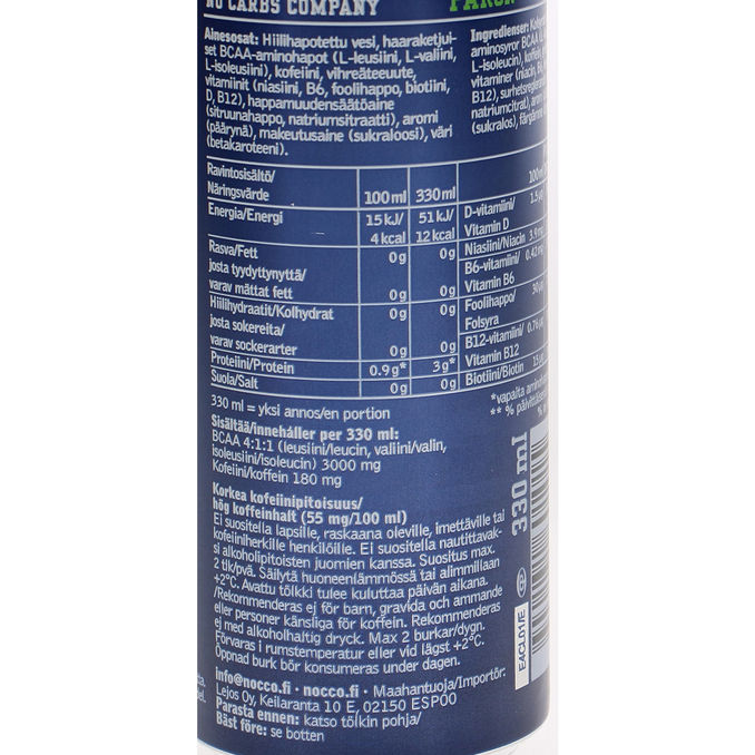 Nocco NOCCO BCAA Energiajuoma Päärynä 24-pack