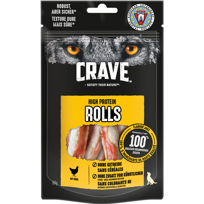 CRAVE HUND Hundesnack Chicken Protein Rolls